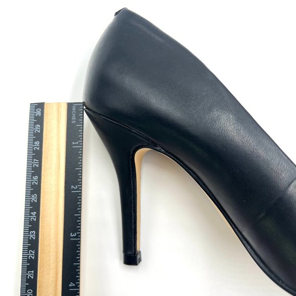 Nine West Womens Flax Black Leather Classic Point Toe Stiletto Heels Pumps Shoes - Picture 14 of 15